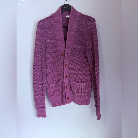 VINTAGE Club Monaco Men’s Lavender Knit Cardigan 💯Cotton Size Medium - Picture 5 of 9